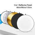 Reflector fotográfico plegable 5 en 1 de 110 cm para cámara